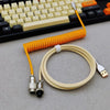 「チャビー」USB-Type Cスプリングキーボードケーブル - オレンジ + ベージュ