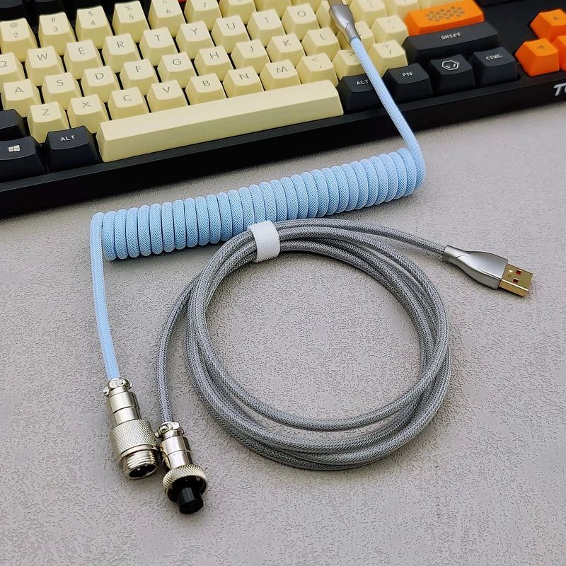 "Chubby" USB To Type C Spring Keyboard Cable