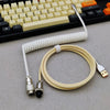 「チャビー」USB-Type Cスプリングキーボードケーブル - 白 + ベージュ