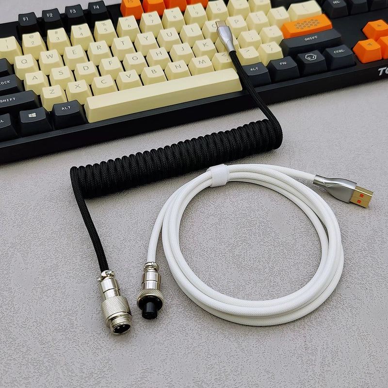 "Chubby" USB To Type C Spring Keyboard Cable