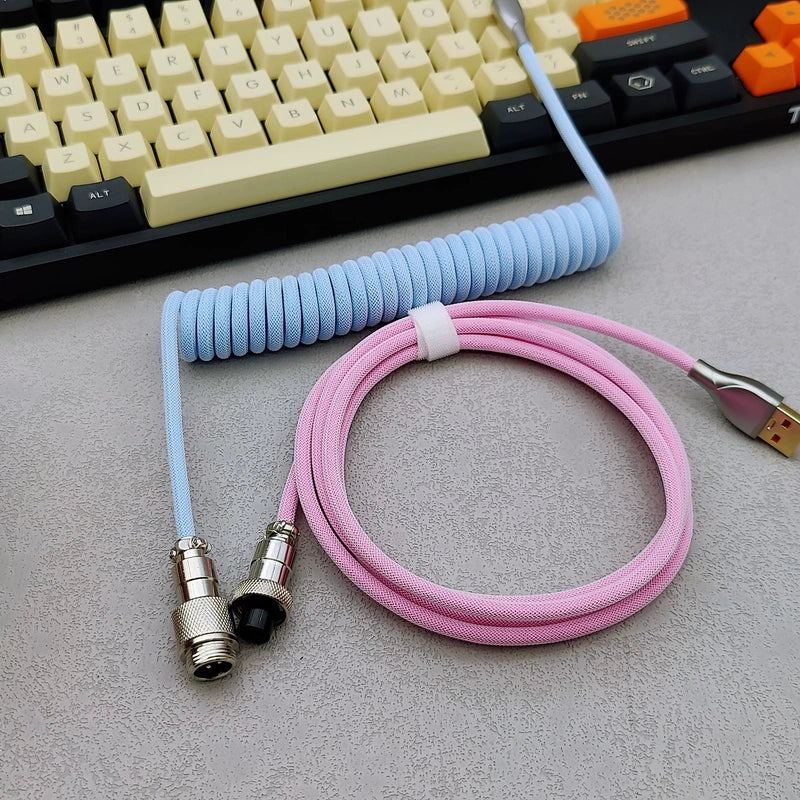 "Chubby" USB To Type C Spring Keyboard Cable