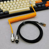 「チャビー」USB-Type Cスプリングキーボードケーブル - オレンジ + 黒