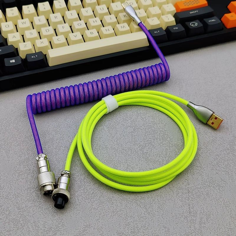 "Chubby" USB To Type C Spring Keyboard Cable