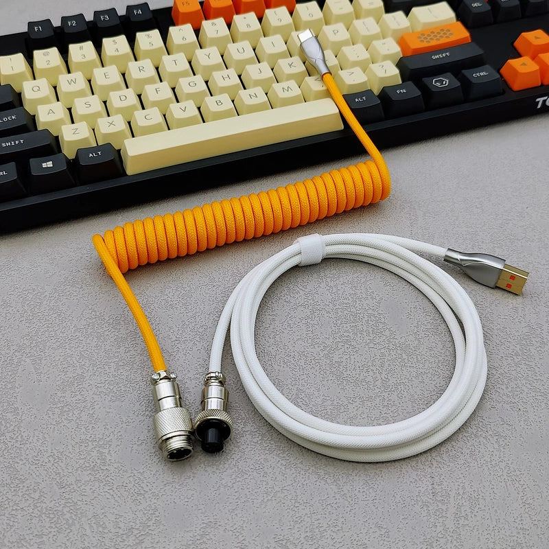 "Chubby" USB To Type C Spring Keyboard Cable
