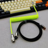 「チャビー」USB-Type Cスプリングキーボードケーブル - 蛍光グリーン+ブラック