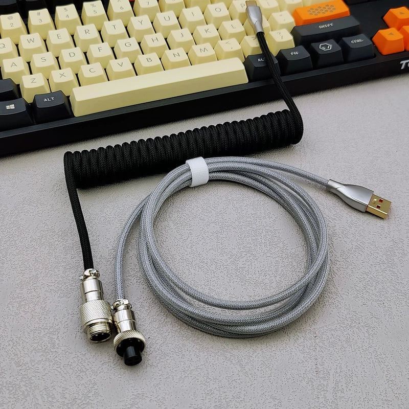 "Chubby" USB To Type C Spring Keyboard Cable