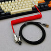「チャビー」USB-Type Cスプリングキーボードケーブル - 赤 + 黒