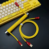 「チャビー」USB-Type Cスプリングキーボードケーブル - 黄色 + 銀色の加重バー
