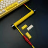 「チャビー」USB-Type Cスプリングキーボードケーブル - 黄色+黒の加重バー