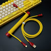 「チャビー」USB-Type Cスプリングキーボードケーブル - 黄色 + 赤の加重バー