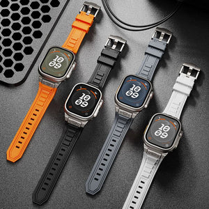 Apple Watch用高弾性シリコンステンレススチールバンド