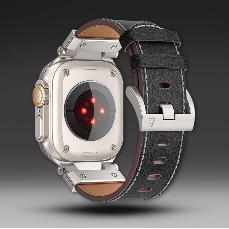 「エクストラバガントバンド」Apple Watch用チタンコネクタレザーバンド
