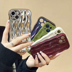 「サイバー」ウェーブTPU iPhoneケース