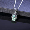 「Cyber Chic」ギア・エレクトロン・ロボット・ネックレス - ライトグリーン