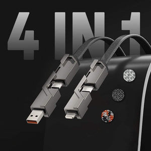 「Cyber」4 in 1 高速充電ケーブル (1 本ですべてのデバイスに対応)