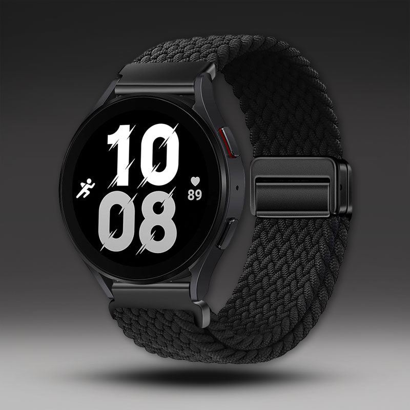 20mm &amp; 22mm ソリッドカラーナイロン織りマグネット式ウォッチストラップ Samsung/Garmin/Fossil/その他対応