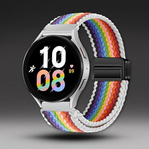 20mm &amp; 22mm カラフルナイロン編み込みマグネット式ウォッチストラップ Samsung/Garmin/Fossil/その他対応