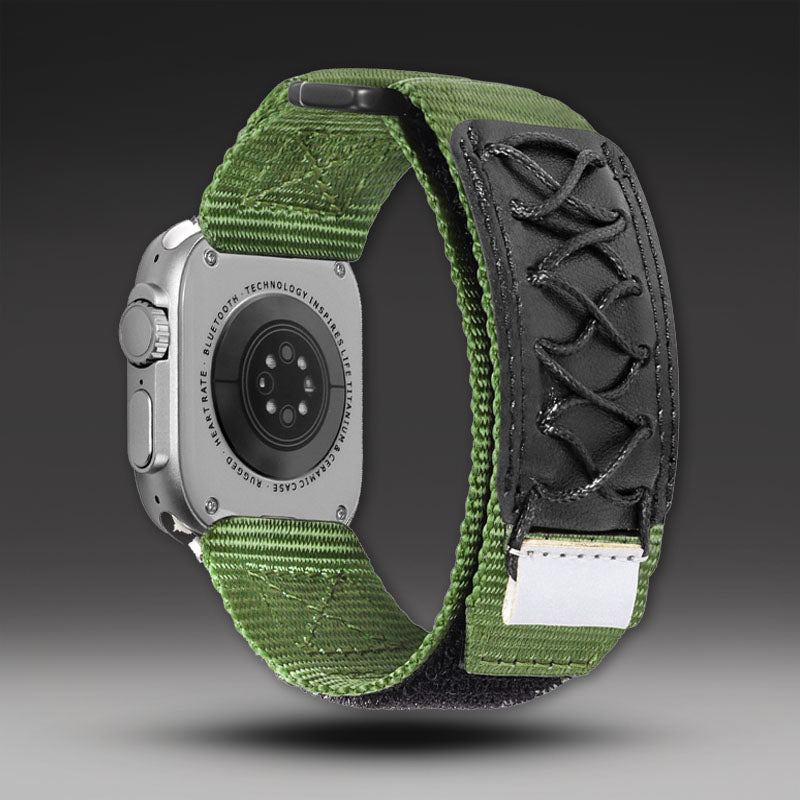 「アウトドアウォッチバンド」Apple Watch用レザーナイロンバンド
