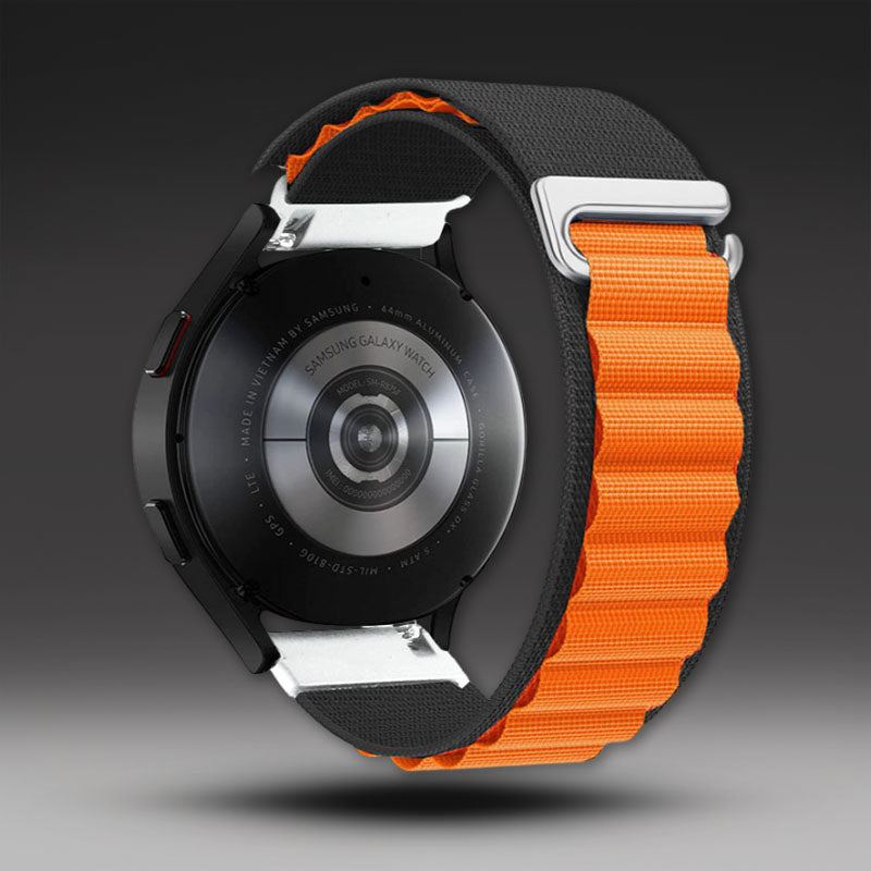 18mm &amp; 20mm &amp; 22mm アルパインカラーブロッキングナイロンウェビング Samsung/Garmin/Fossil/その他用