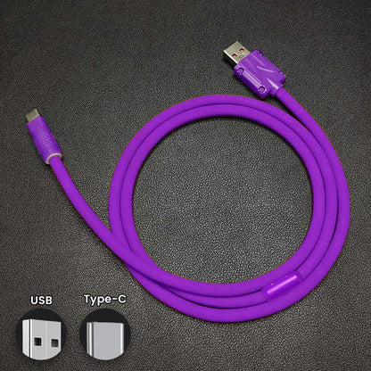 「チャビー」ソリッドカラーシリコン急速充電ケーブル