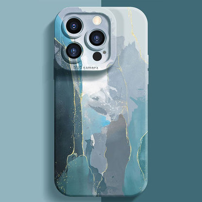 「カラフルな水彩画」シリコン製フルカバーバンパー保護iPhoneケース