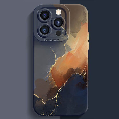 「カラフルな水彩画」シリコン製フルカバーバンパー保護iPhoneケース