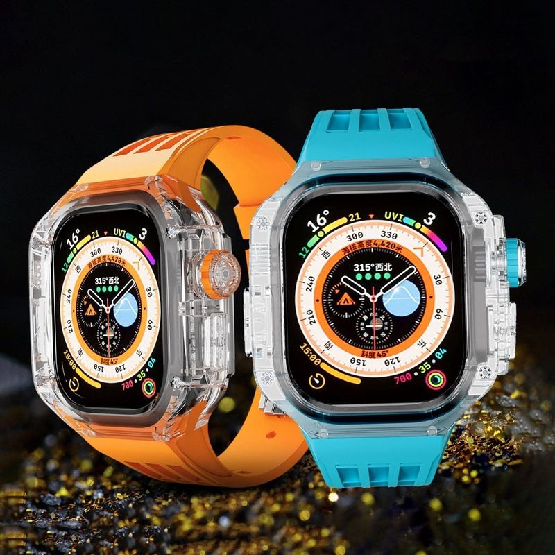 49mm フッ素ゴムバンド Apple Watch用透明保護ケース