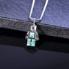 「Cyber Chic」ギア・エレクトロン・ロボット・ネックレス - エメラルドグリーン
