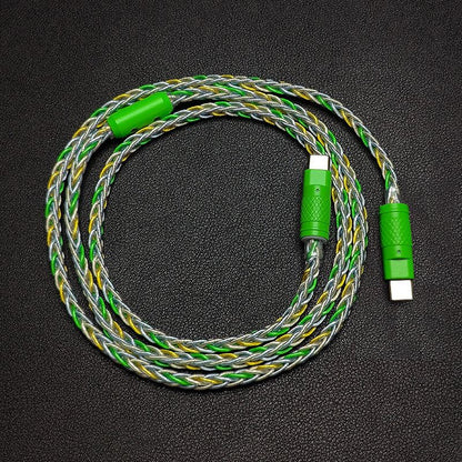 「カラーブロック チャビー」カラフルな編み込み急速充電ケーブル
