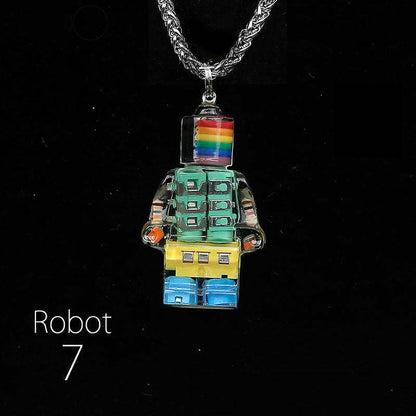「Cyber Chic」レインボーロボットペンダント