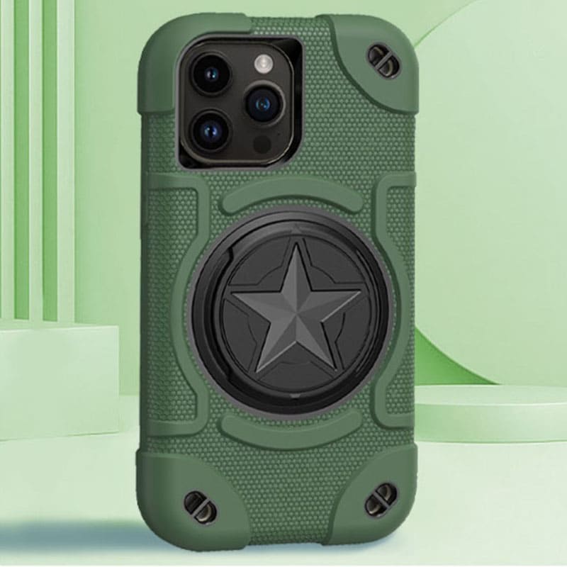 「ディフェンダーケース」3層構造落下防止iPhoneケース スタンド付き