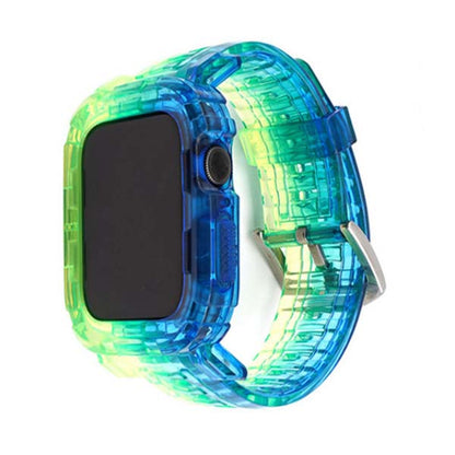 「See Through Me」グラデーションカラーの透明アップルウォッチバンド