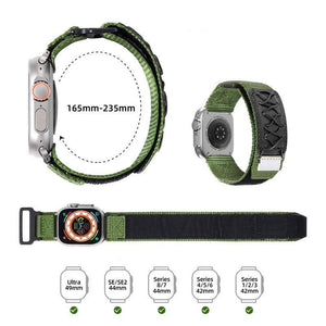 「アウトドアウォッチバンド」Apple Watch用レザーナイロンバンド