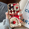 クリスマススタイル - レザーエンボス加工のスマホケース - 赤