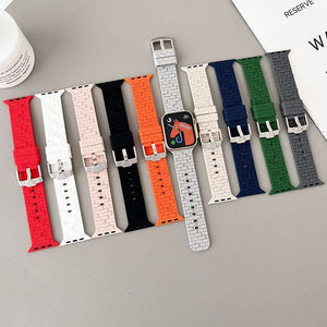 "City Wall Brick Strap" Breathable Silicone Loop For Apple Watch