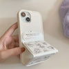 「フローラルチャーム」レザーマグネット式フリップスタンドケース iPhone用（バレンタインギフトに最適） - ホワイト2