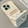 「フローラルチャーム」レザーマグネット式フリップスタンドケース iPhone用（バレンタインギフトに最適） - 白