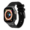 Apple Watch用高級リキッドシリコンバンド - 黒+黒コネクタ