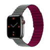 Apple Watch用「マグネットバンド」コントラスト防水シリコンバンド - グレー+ダークレッド