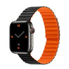 Apple Watch用「マグネットバンド」コントラスト防水シリコンバンド - ブラック+オレンジ
