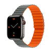 Apple Watch用「マグネットバンド」コントラスト防水シリコンバンド - グレー+オレンジ