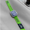 Apple Watch用マグネット式シリコンウォッチバンド - 黒 + 緑