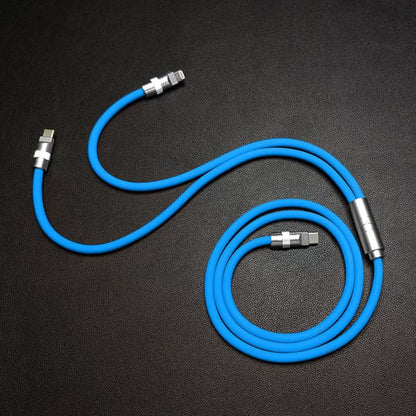 「チャビー」2 in 1 急速充電ケーブル（C+Lightning）