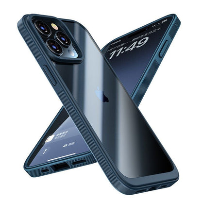 ピュアカラー透明ソフトエッジiPhoneケース - レンズプロテクター内蔵