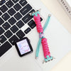 「カラフルバンド」ツイストロープナイロン編み込みウォッチバンド（Apple Watch用） - ピンク+ブルー