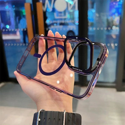 ¡±サイバー¡± Magsafe対応透明iPhoneケース（スタンド内蔵）