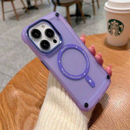 フロストマグネットMagsafe透明シンプルシリコンiPhoneケース