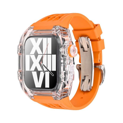 Apple Watch用バタフライバックル付き44/45mm透明Vitonコンバージョンケース