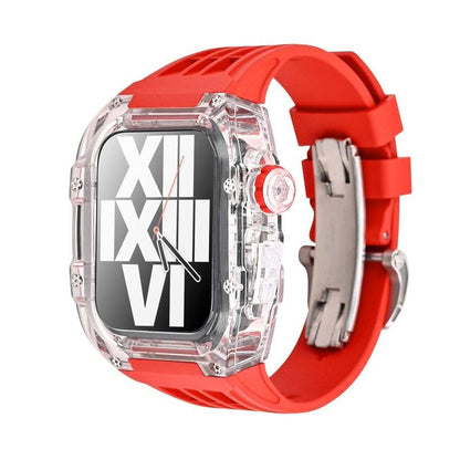 Apple Watch用バタフライバックル付き44/45mm透明Vitonコンバージョンケース