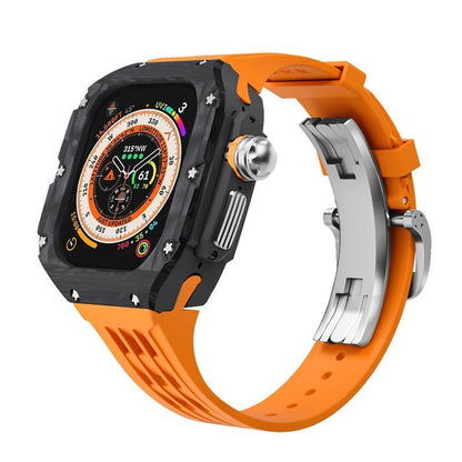 Apple Watch Ultra用「メカニカルバンド」カーボンファイバー一体型フッ素エラストマーケース